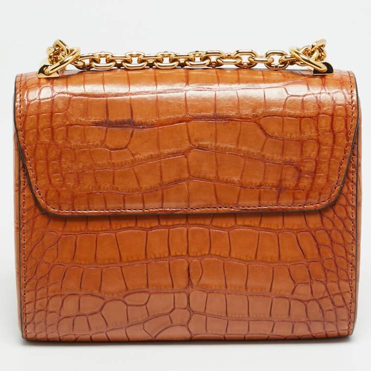 Pre Owned Louis Vuitton Twist PM Brown Crocodile Bag