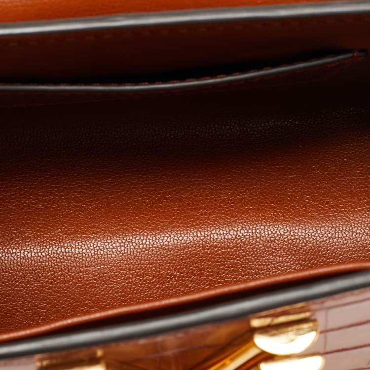 Pre Owned Louis Vuitton Twist PM Brown Crocodile Bag