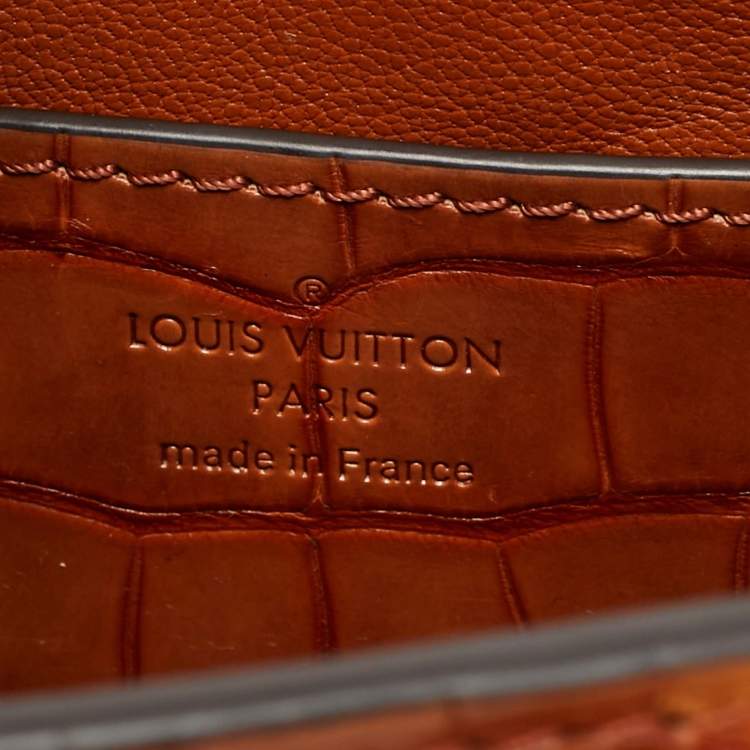 Pre Owned Louis Vuitton Twist PM Brown Crocodile Bag