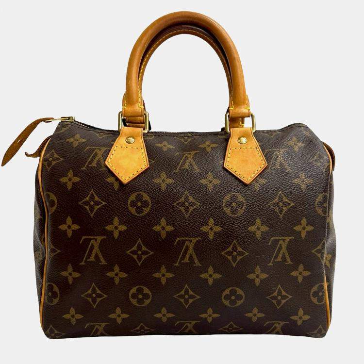 Pre Owned Louis Vuitton Brown Monogram Speedy 25
