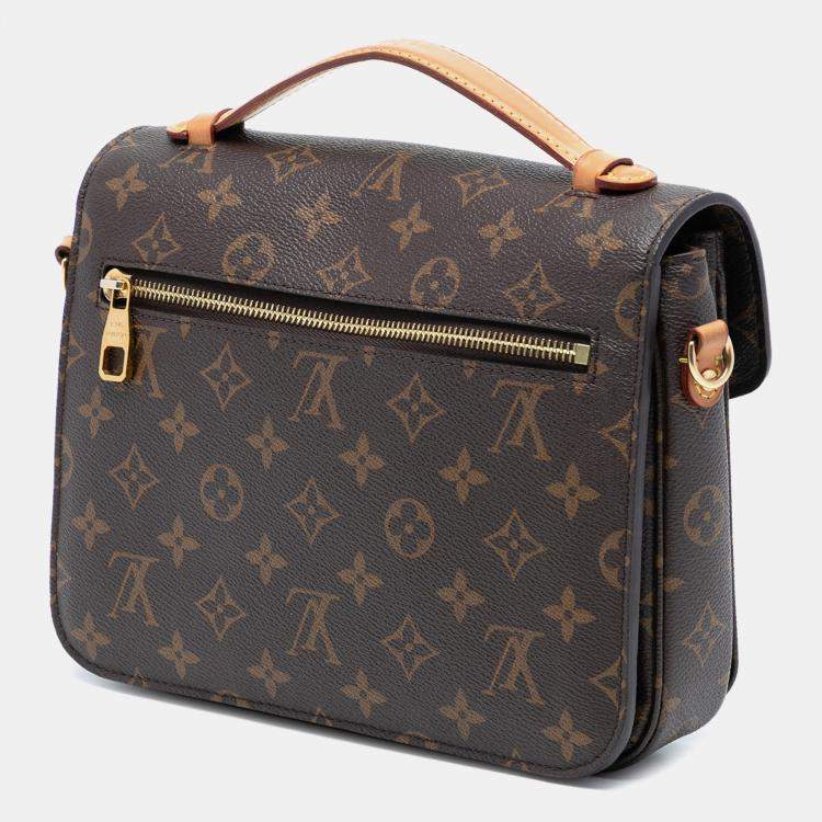 Pre Owned Louis Vuitton Brown Monogram Pochette Metis