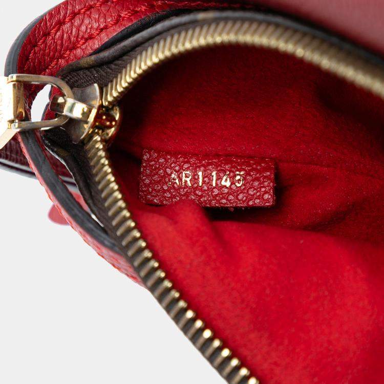 Pre Owned Louis Vuitton Brown Red Monogram Twice