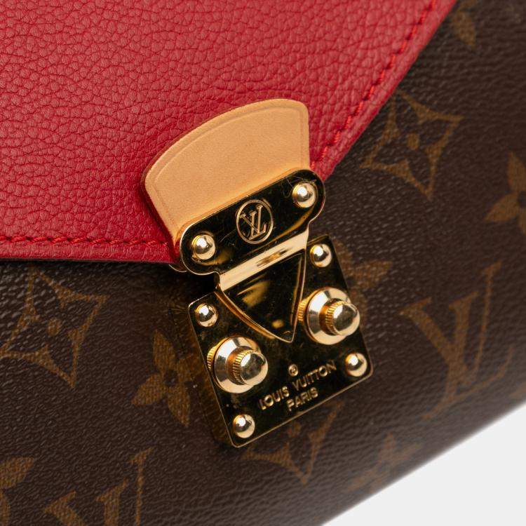 Pre Owned Louis Vuitton Brown Red Monogram Pallas Chain