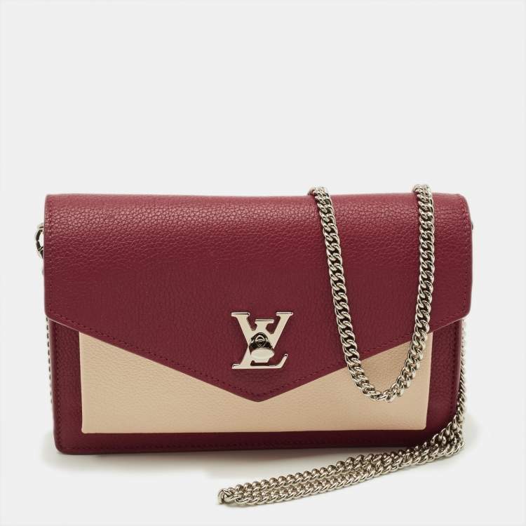 Pre Owned Louis Vuitton Mylockme Bicolor Leather Chain Pochette