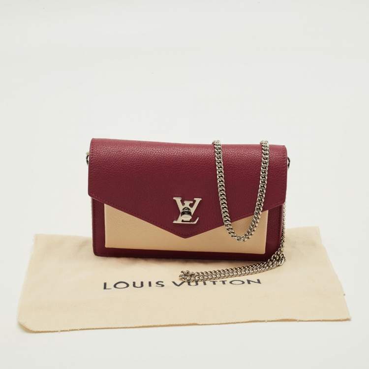 Pre Owned Louis Vuitton Mylockme Bicolor Leather Chain Pochette