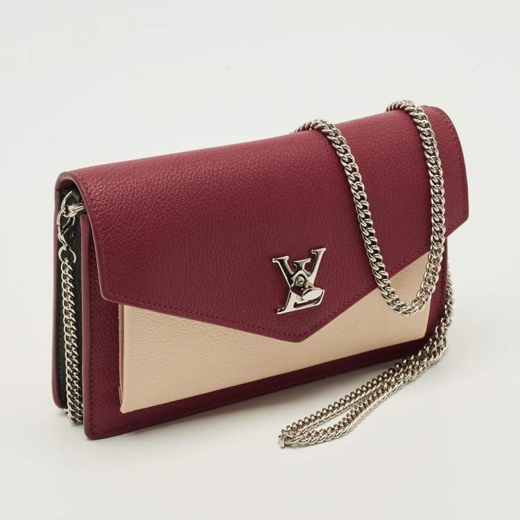 Pre Owned Louis Vuitton Mylockme Bicolor Leather Chain Pochette