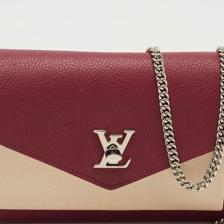 Pre Owned Louis Vuitton Mylockme Bicolor Leather Chain Pochette