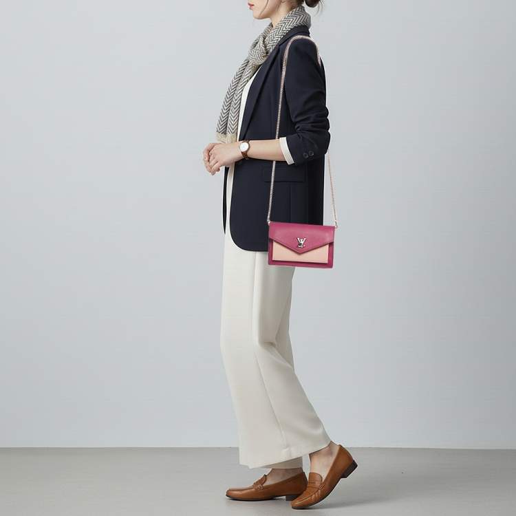 Pre Owned Louis Vuitton Mylockme Bicolor Leather Chain Pochette