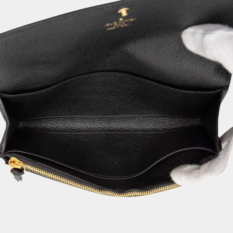 Pre Owned Louis Vuitton Black Brown Bicolor Monogram Empreinte Giant Emilie Wallet