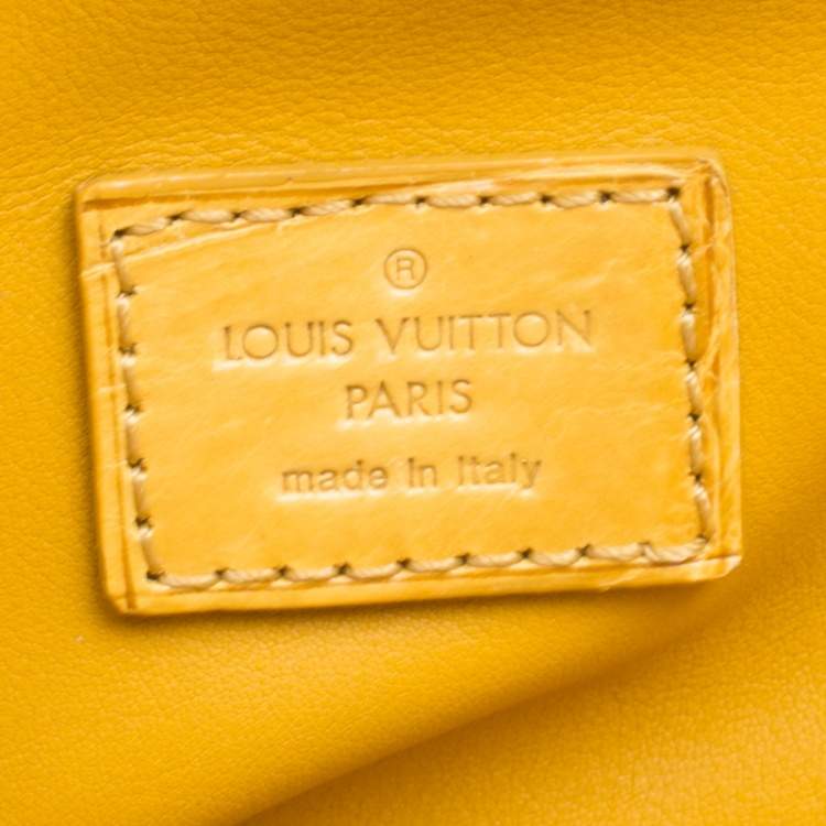 Pre Owned Louis Vuitton Grey/Yellow Monogram Leather and Alligator Motard Biker Bag