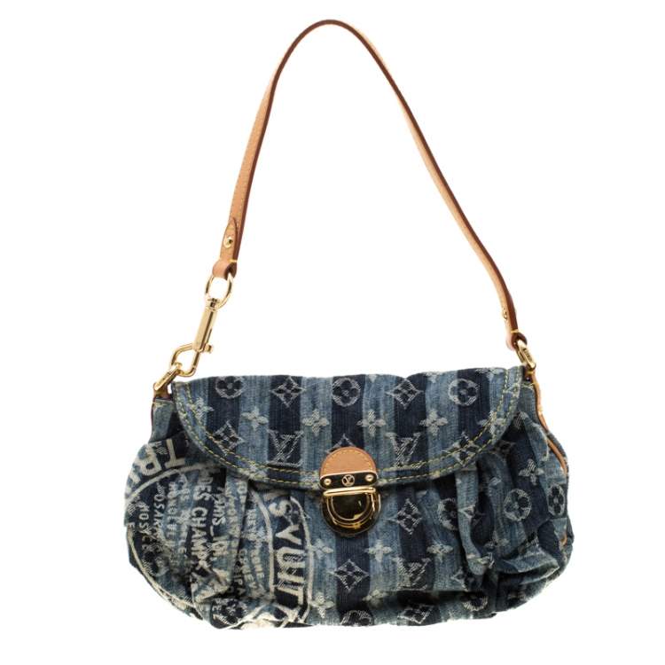 LOUIS VUITTON LIMITED EDITION MONOGRAM DENIM PLEATY RAYE BAG