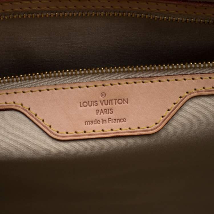 Pre Owned Louis Vuitton Perle Monogram Vernis Brea GM Bag