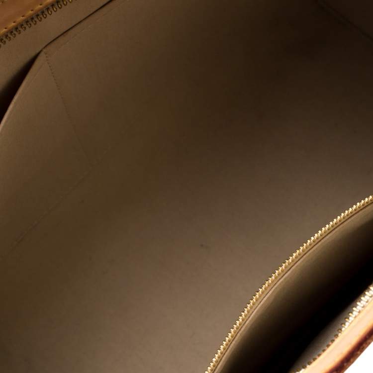Pre Owned Louis Vuitton Perle Monogram Vernis Brea GM Bag
