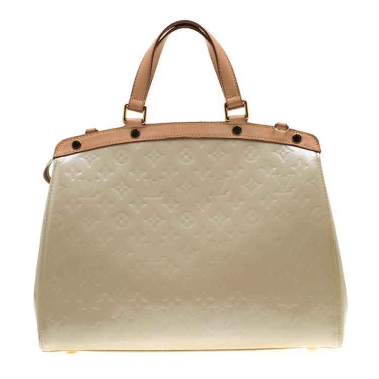 Pre Owned Louis Vuitton Perle Monogram Vernis Brea GM Bag