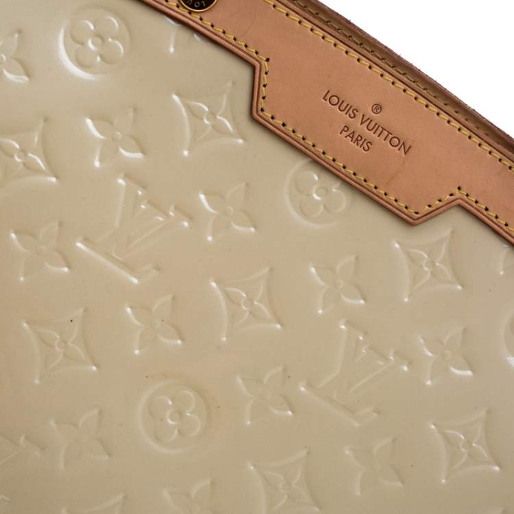 Pre Owned Louis Vuitton Perle Monogram Vernis Brea GM Bag