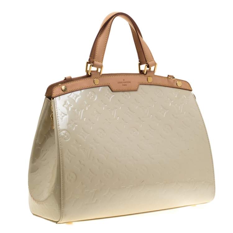 Pre Owned Louis Vuitton Perle Monogram Vernis Brea GM Bag