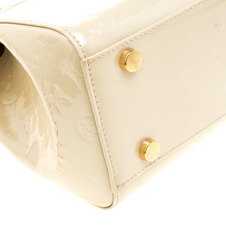 Pre Owned Louis Vuitton Perle Monogram Vernis Brea GM Bag