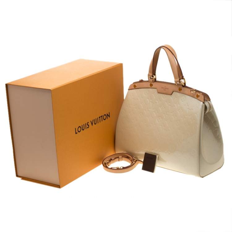 Pre Owned Louis Vuitton Perle Monogram Vernis Brea GM Bag