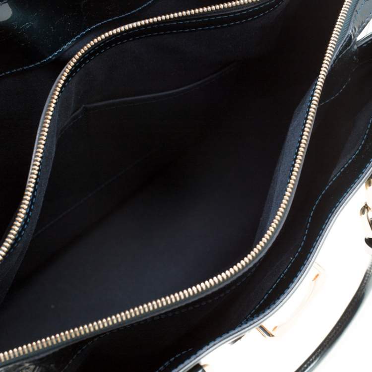 Pre Owned Louis Vuitton Blue Nuit Monogram Vernis Melrose Avenue Bag