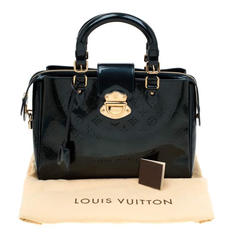 Pre Owned Louis Vuitton Blue Nuit Monogram Vernis Melrose Avenue Bag