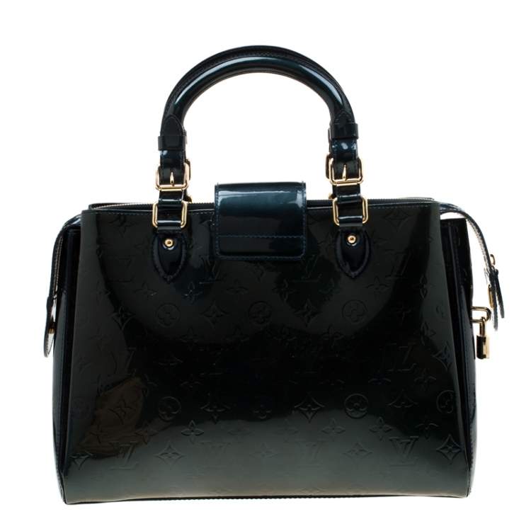 Pre Owned Louis Vuitton Blue Nuit Monogram Vernis Melrose Avenue Bag