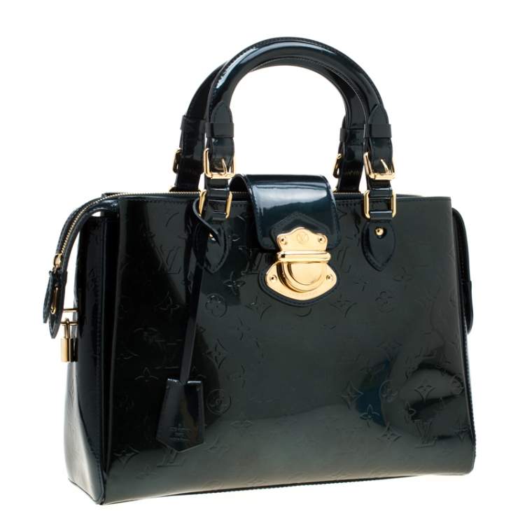 Pre Owned Louis Vuitton Blue Nuit Monogram Vernis Melrose Avenue Bag