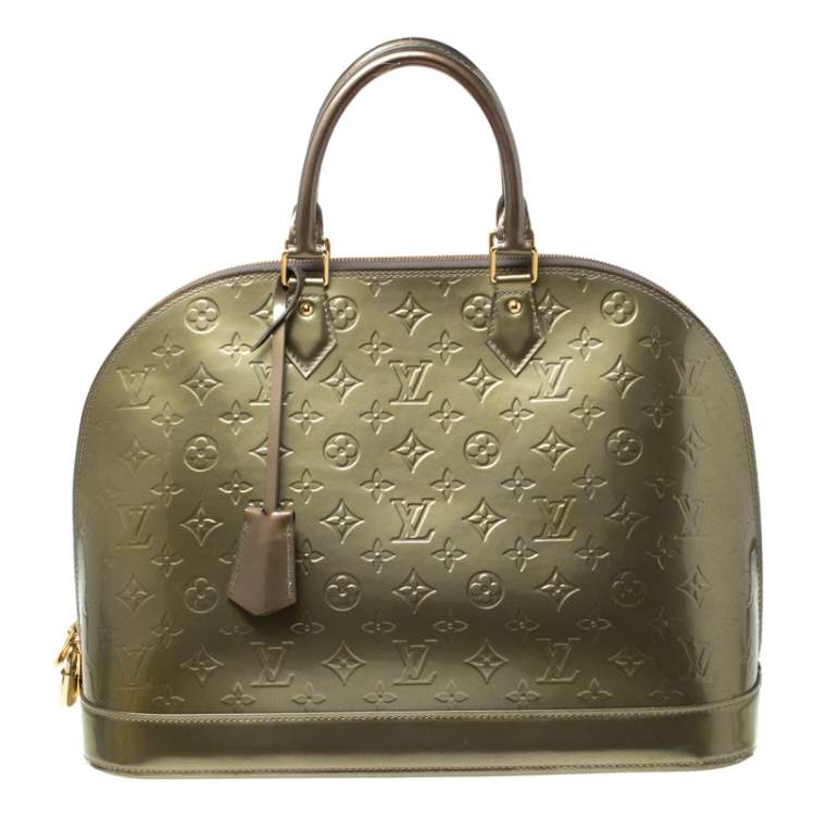 Louis Vuitton Vert Bronze Monogram Vernis Leather Alma GM Bag