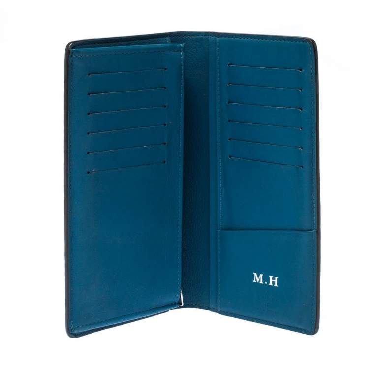 Pre Owned Louis Vuitton Blue Taurillon Leather Brazza Wallet