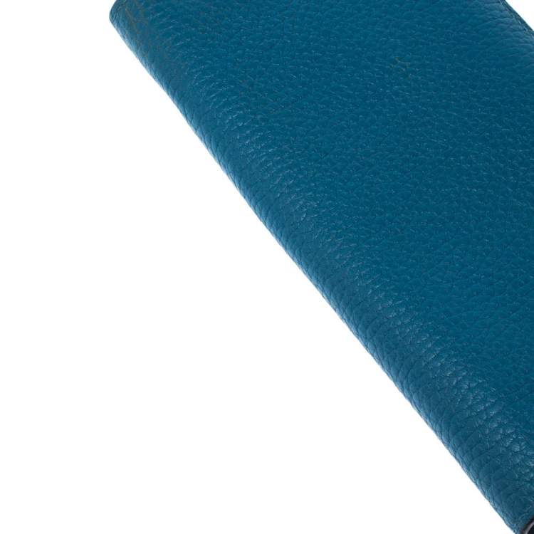 Pre Owned Louis Vuitton Blue Taurillon Leather Brazza Wallet
