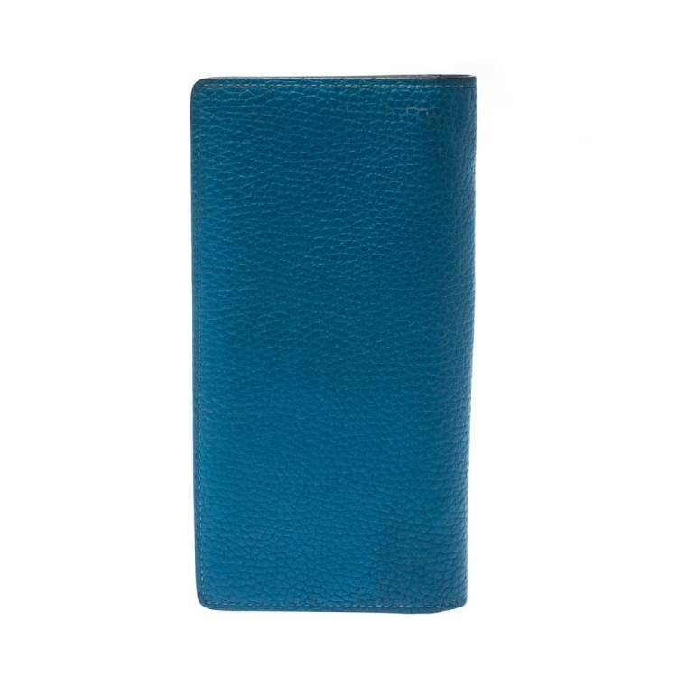 Pre Owned Louis Vuitton Blue Taurillon Leather Brazza Wallet
