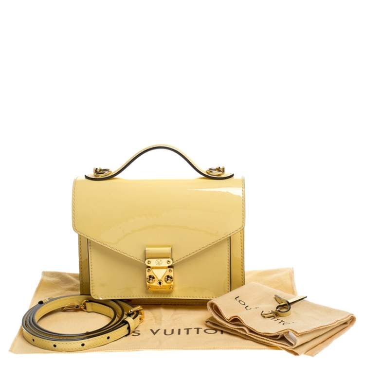Pre Owned Louis Vuitton Yellow Vernis Leather Monceau BB Bag