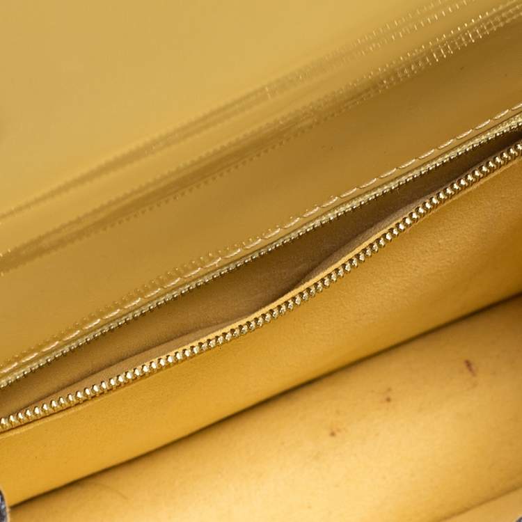 Pre Owned Louis Vuitton Yellow Vernis Leather Monceau BB Bag