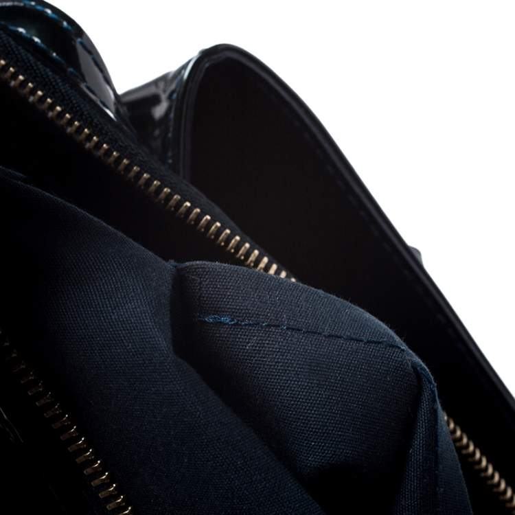 Pre Owned Louis Vuitton Blue Nuit Monogram Vernis Melrose Avenue Bag