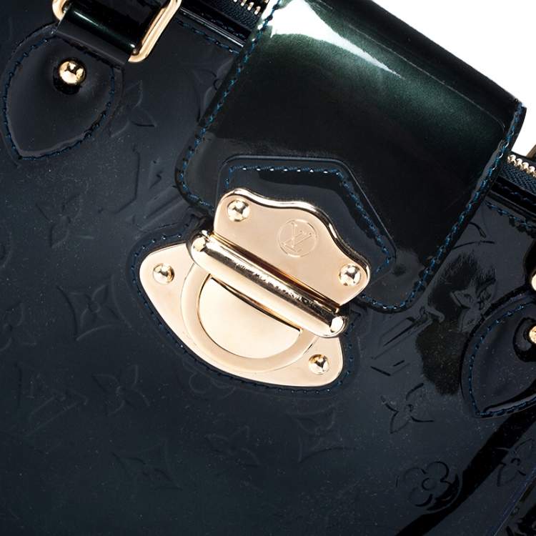 Pre Owned Louis Vuitton Blue Nuit Monogram Vernis Melrose Avenue Bag