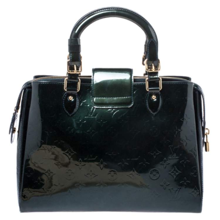 Pre Owned Louis Vuitton Blue Nuit Monogram Vernis Melrose Avenue Bag