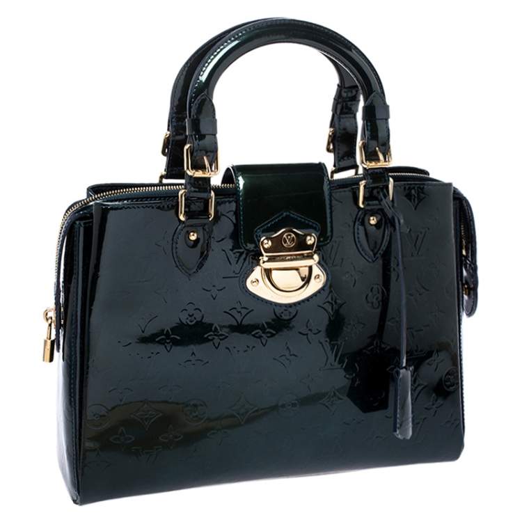 Pre Owned Louis Vuitton Blue Nuit Monogram Vernis Melrose Avenue Bag