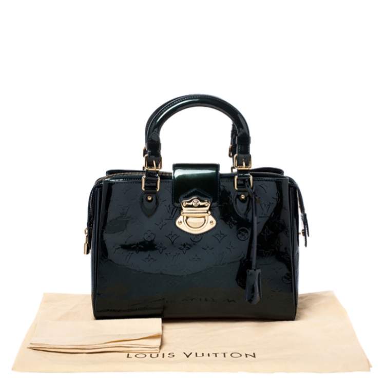 Pre Owned Louis Vuitton Blue Nuit Monogram Vernis Melrose Avenue Bag