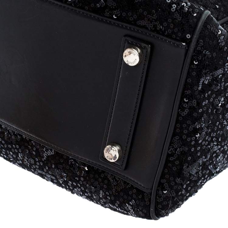 Pre Owned Louis Vuitton Black Sequin Monogram Sunshine Express Speedy 30 Bag