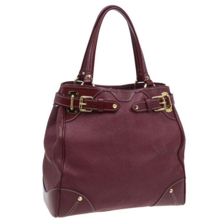 Pre Owned Louis Vuitton Red Suhali Leather Le Majestueux Tote