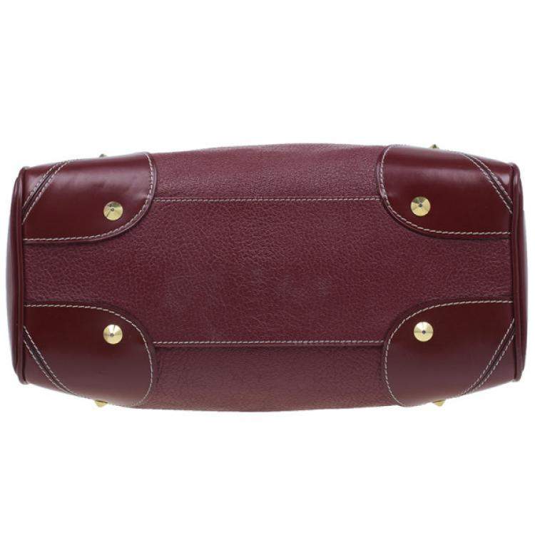 Pre Owned Louis Vuitton Red Suhali Leather Le Majestueux Tote