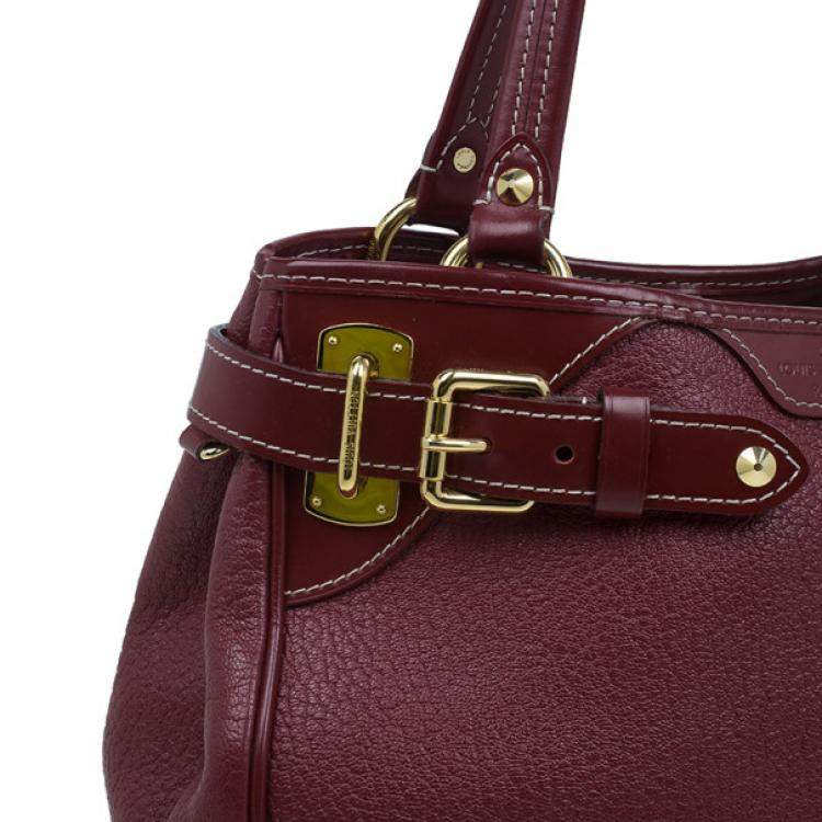 Pre Owned Louis Vuitton Red Suhali Leather Le Majestueux Tote