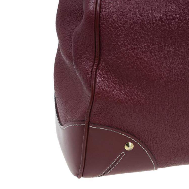 Pre Owned Louis Vuitton Red Suhali Leather Le Majestueux Tote