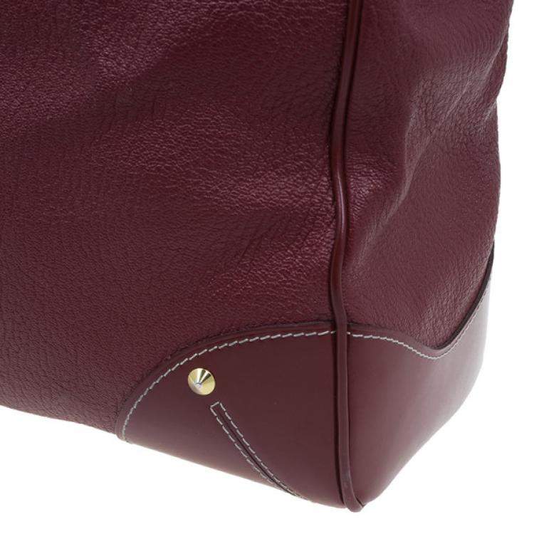 Pre Owned Louis Vuitton Red Suhali Leather Le Majestueux Tote