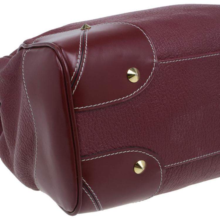 Pre Owned Louis Vuitton Red Suhali Leather Le Majestueux Tote