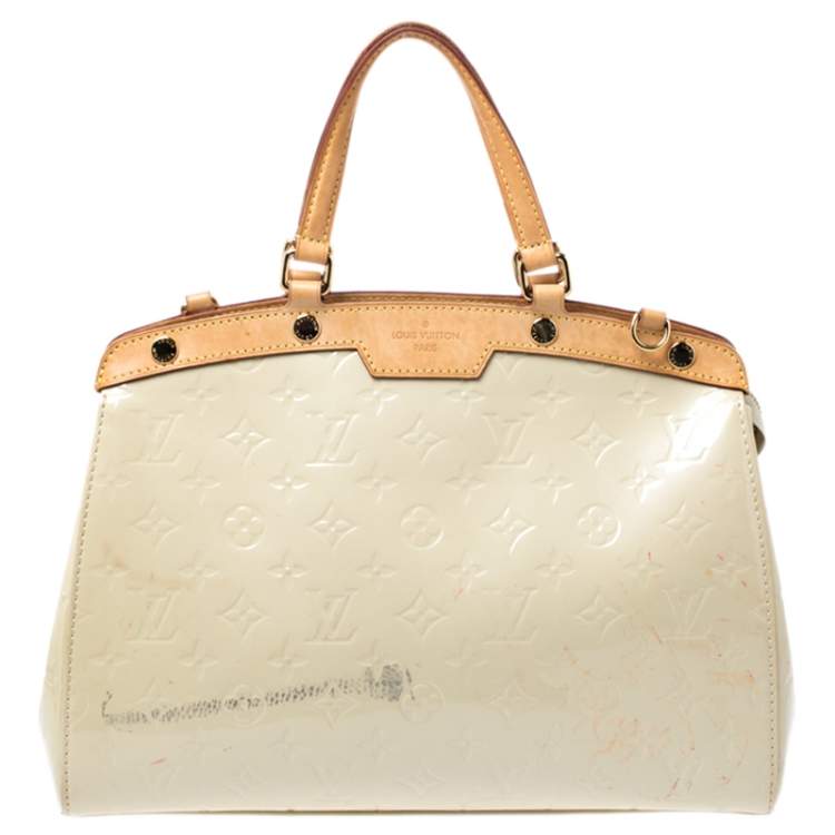 Louis Vuitton, Bags, Louis Vuitton Vernis Brea Mm Pearl White M9456