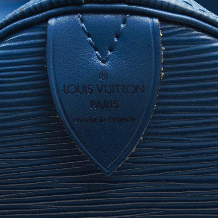 Pre Owned Louis Vuitton Toledo Blue Epi Leather Keepall 50 Bag