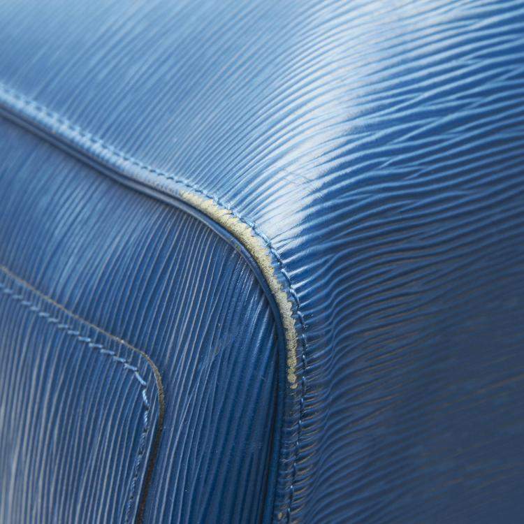 Pre Owned Louis Vuitton Toledo Blue Epi Leather Keepall 50 Bag