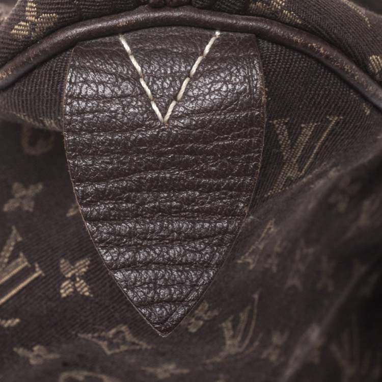 Pre Owned Louis Vuitton Fusain Monogram Canvas Mini Lin Speedy 30 Bag