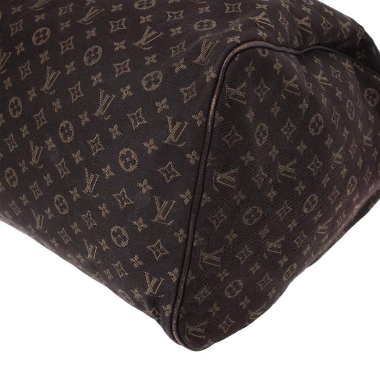 Pre Owned Louis Vuitton Fusain Monogram Canvas Mini Lin Speedy 30 Bag