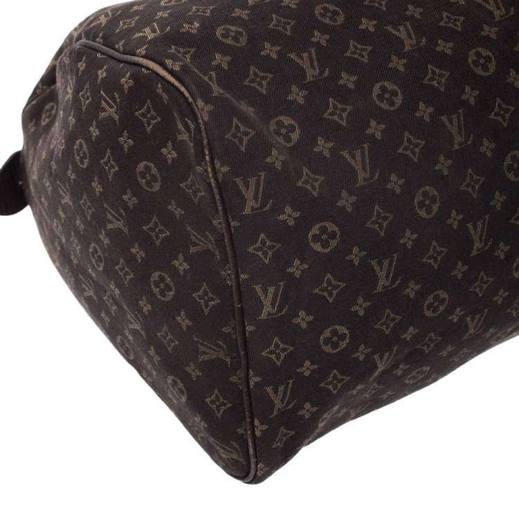 Pre Owned Louis Vuitton Fusain Monogram Canvas Mini Lin Speedy 30 Bag